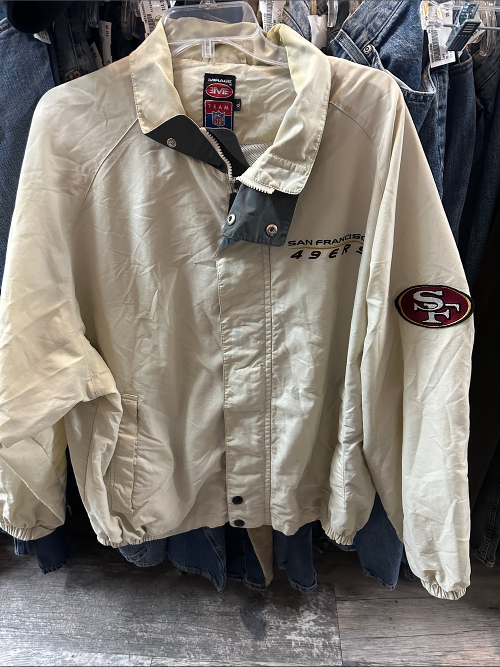 San Francisco 49ers Men's Cream Windbreaker Jacket - Team NFL